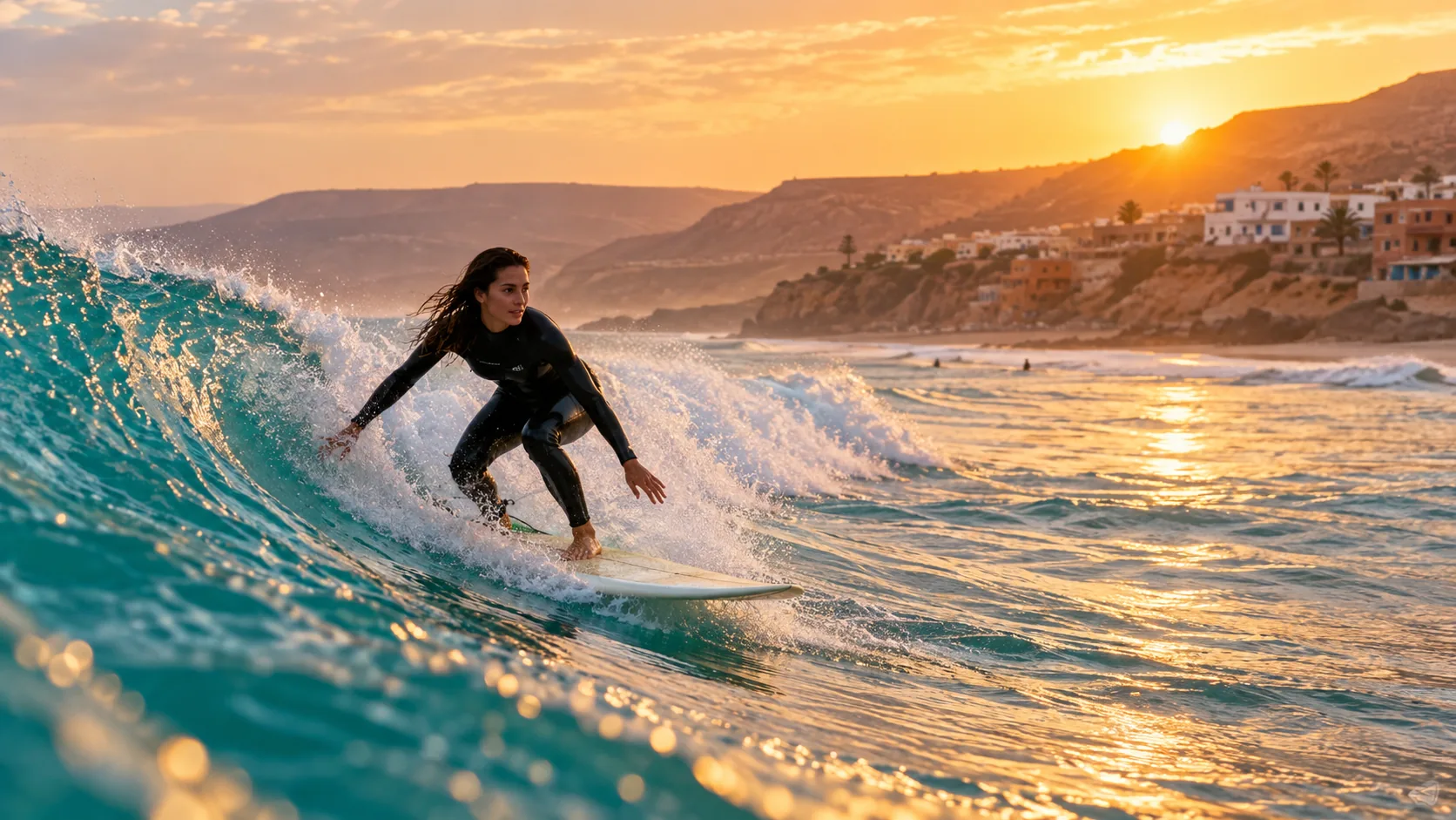 A Vibeline Surf Camp moment in Tamraght